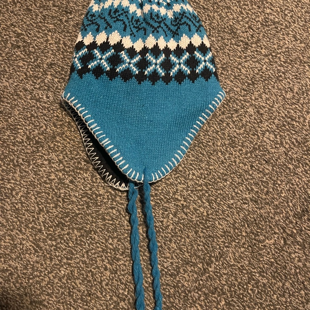 Kids Blue and Black Knit Winter Hat Never worn